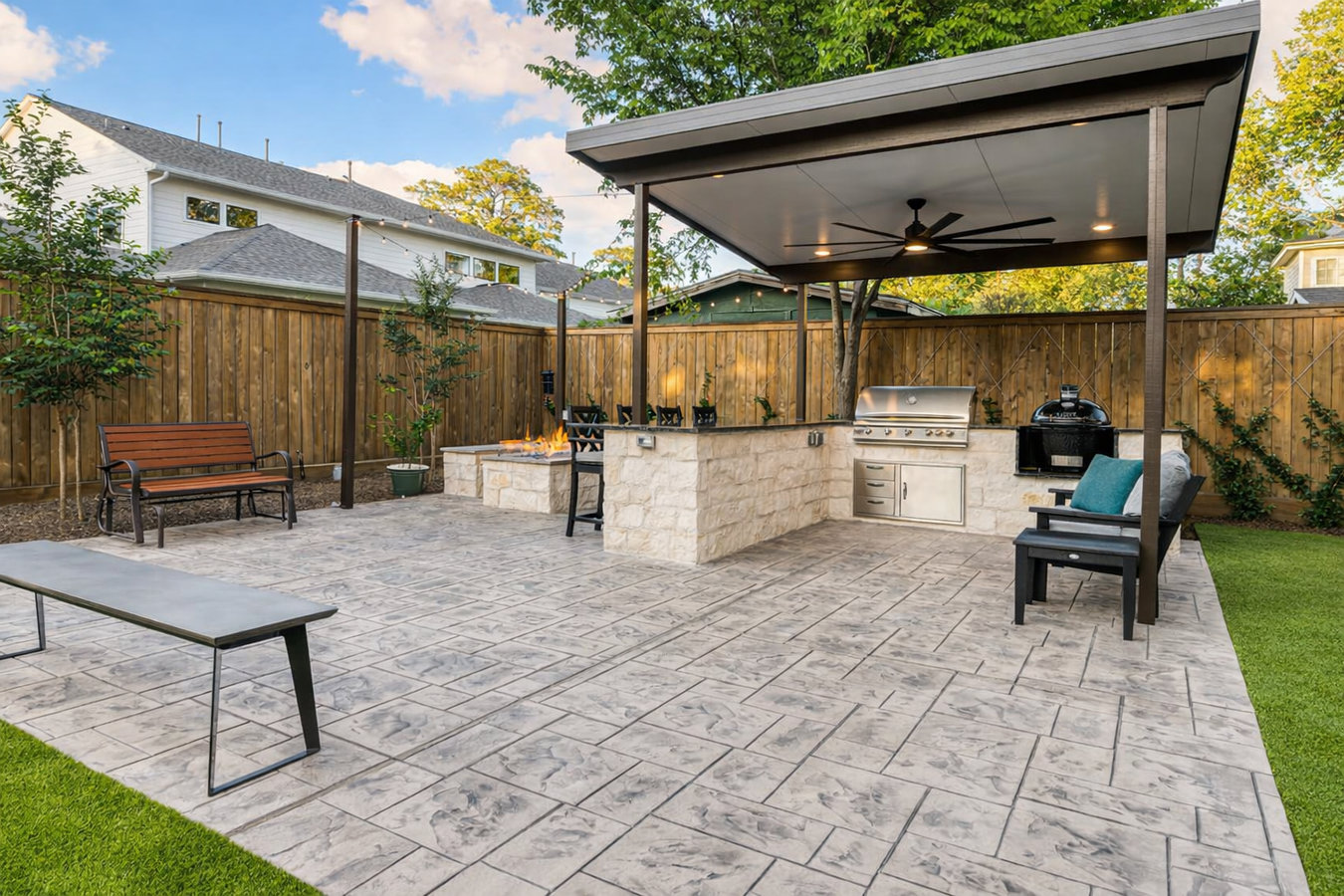 Concrete patio construction